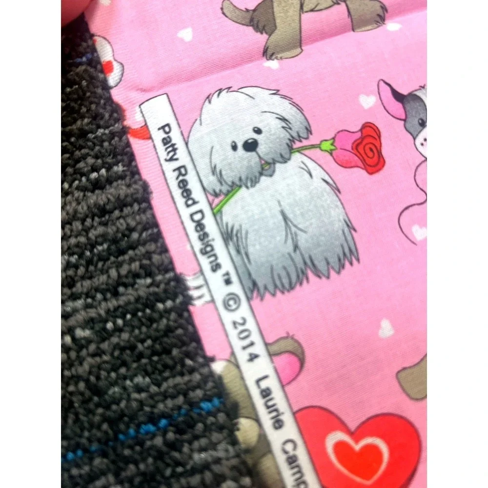 Vtg Patty Reed Dog Valentine Fabric Pet Pink 43